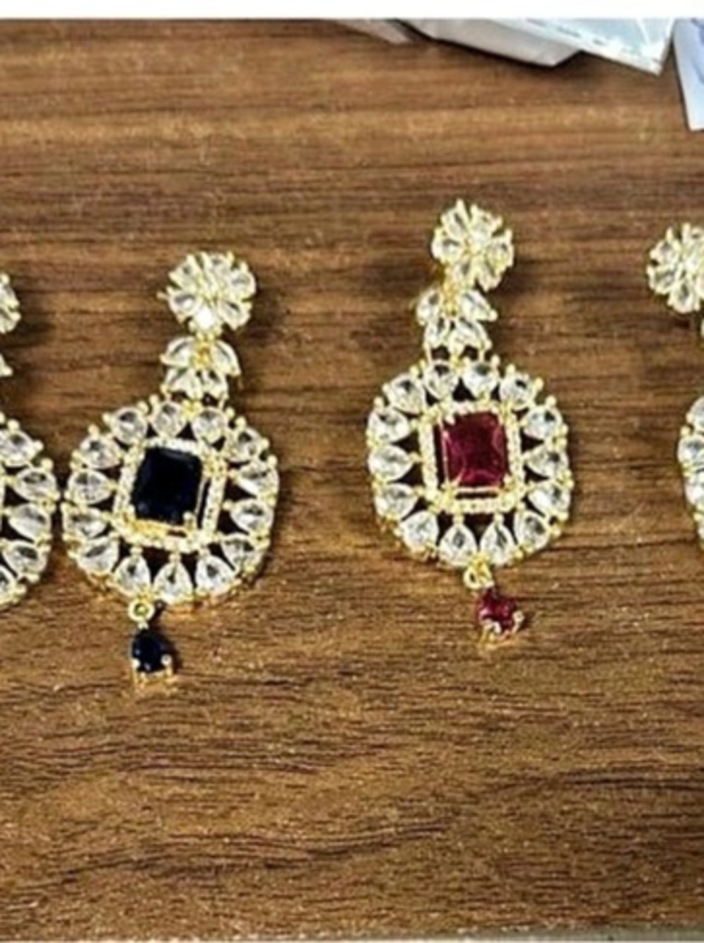 Gold-Tone Crystal Drop Earrings